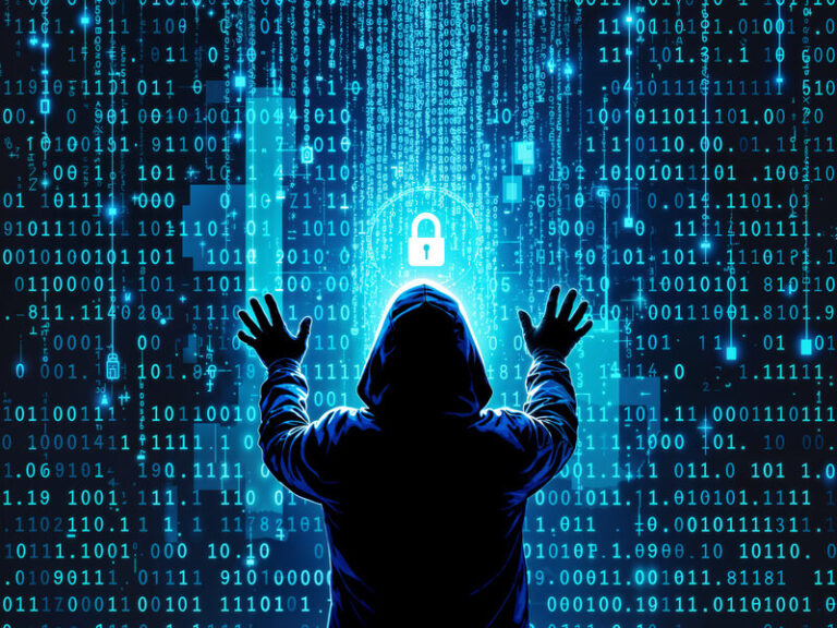 Editorial illustration of business leaders and security analysts reviewing cyber risk dashboards, threat maps, and operational alerts in a modern boardroom.