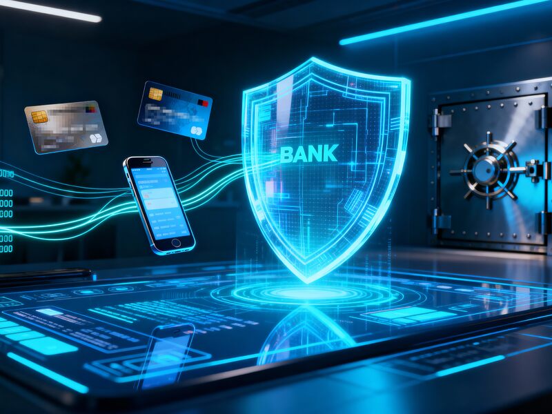 Editorial illustration of an enterprise security team reviewing encrypted files, access controls, and password policies on multiple monitors in a modern office.